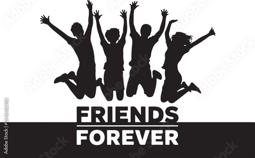 
Friends Forever Jumping Silhouette Vector Bundle

