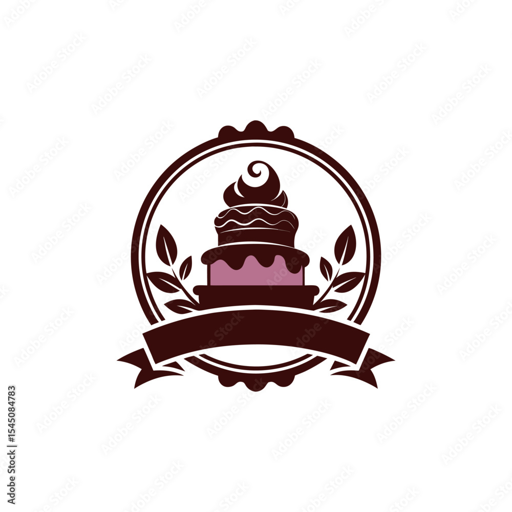 Elegant silhouette of a lovely bakery logo Elegant silhouette of a lovely bakery logo
