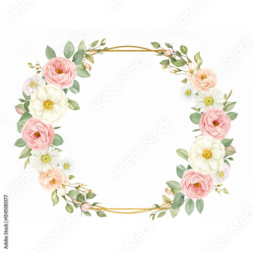 Wedding floral frame wreath clipart PNG transparent