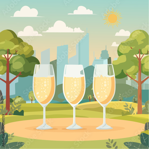 Celebration toast with champagne