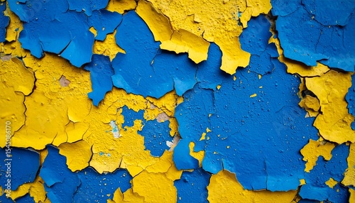 old blue painted wall