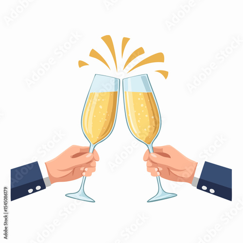 Celebration toast with champagne