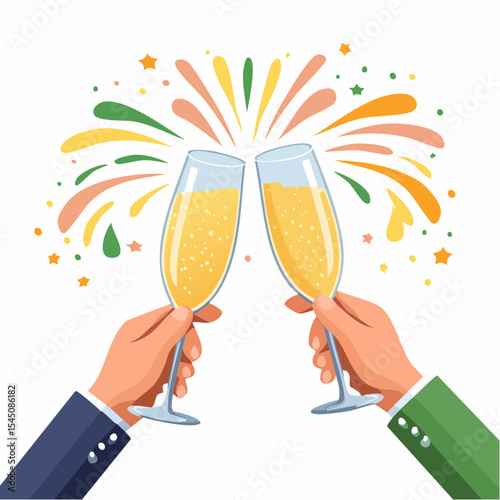 Celebration toast with champagne