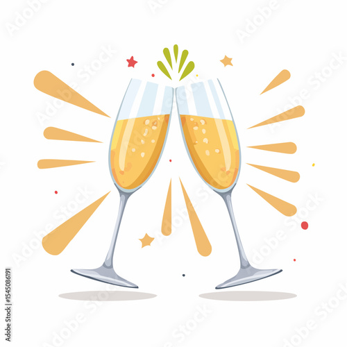 Celebration toast with champagne