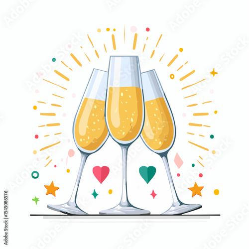 Celebration toast with champagne