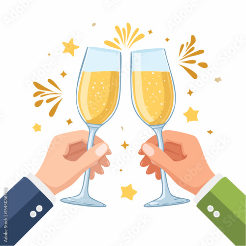 Celebration toast with champagne