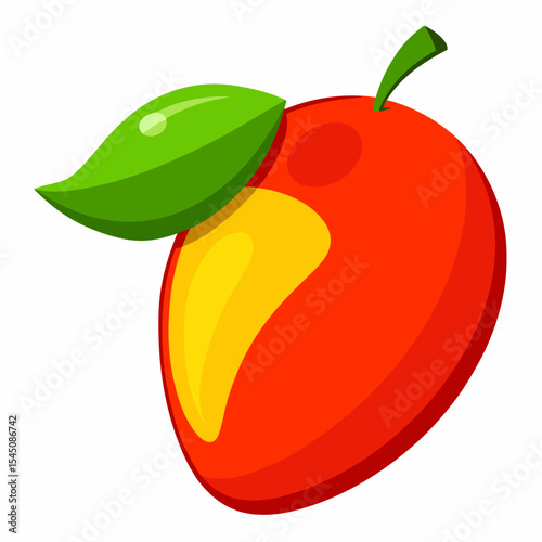 Minimal Red Mango Clipart Design