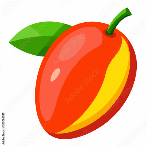 Minimal Red Mango Clipart Design