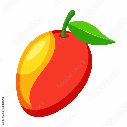 Minimal Red Mango Clipart Design