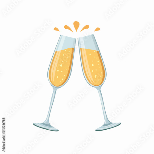 Celebration toast with champagne