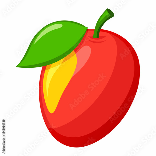 Minimal Red Mango Clipart Design