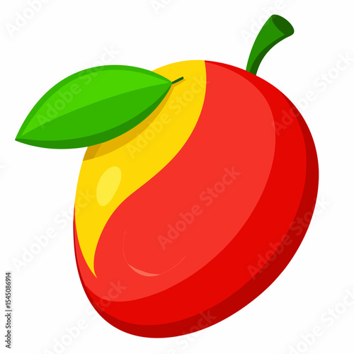 Minimal Red Mango Clipart Design