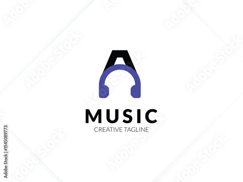Letter A music logo for your brand