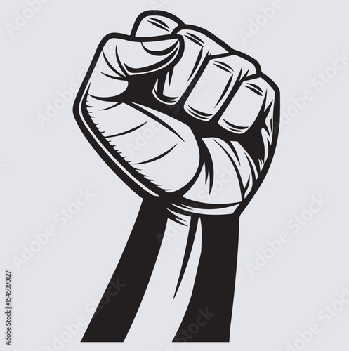 fist of resistance silhouette vector art illustration, hand holding a fist
