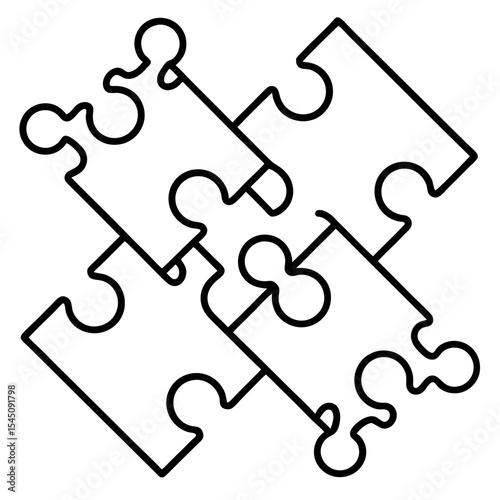 Minimalist Jigsaw Puzzle Vector