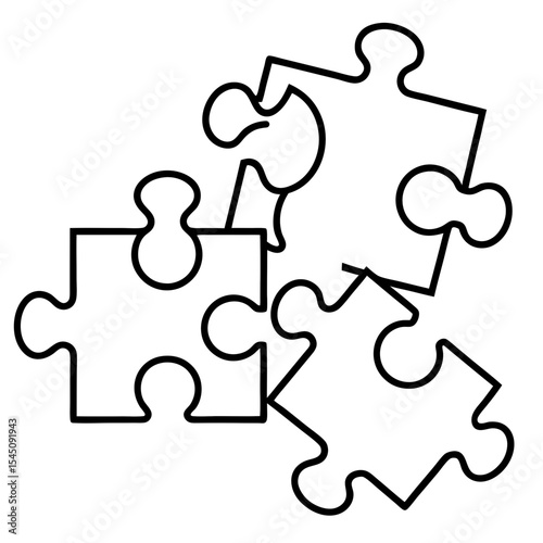 Minimalist Jigsaw Puzzle Vector