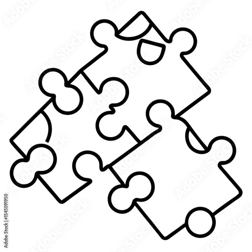 Minimalist Jigsaw Puzzle Vector