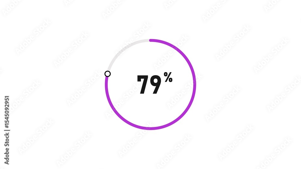 77 percent number loading circle icon pie chart illustration 4K resolution. 77 percent number loading circle icon pie chart illustration 4K resolution.