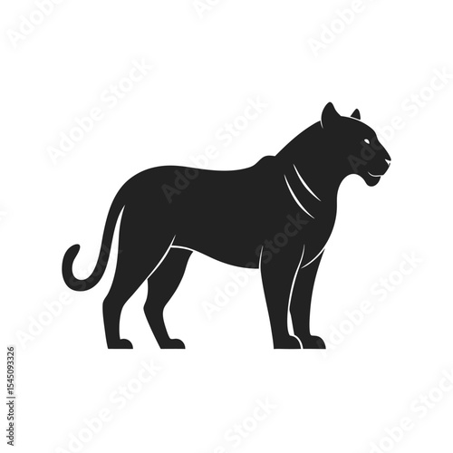 Profile View Tiger Striped Cat Silhouette