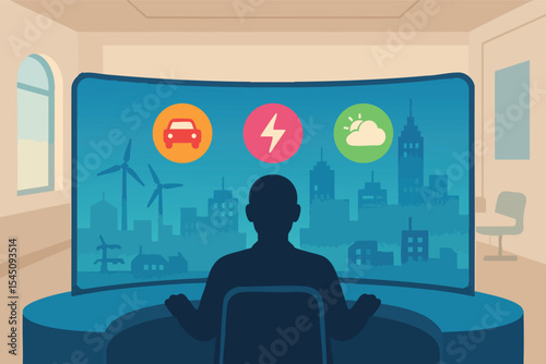 man watching tv in the living room