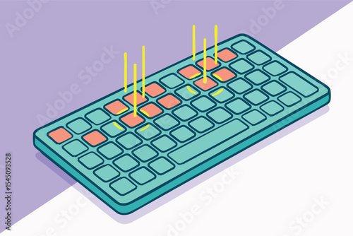 computer keyboard with mouse and key