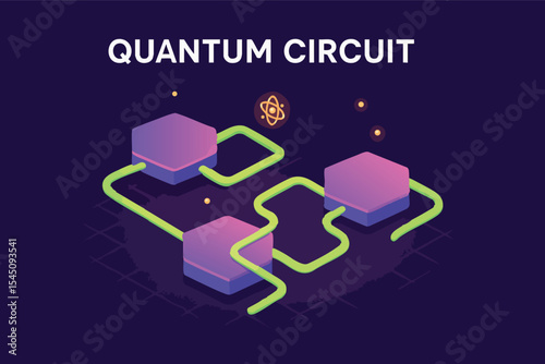 vector illustration of a Quantum network