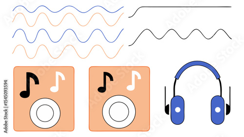 Music and Sound Icon Elements Set