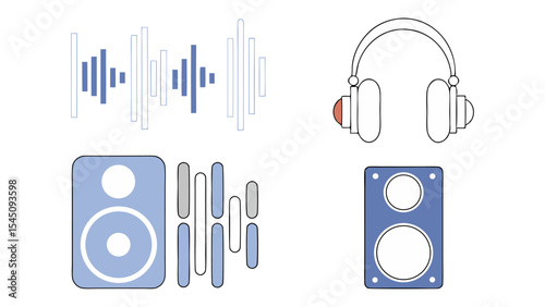 Music and Sound Icon Elements Set