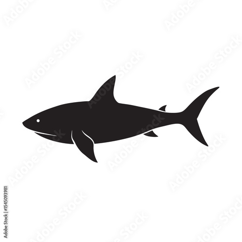 Profile View Shark Ocean Predator Silhouette