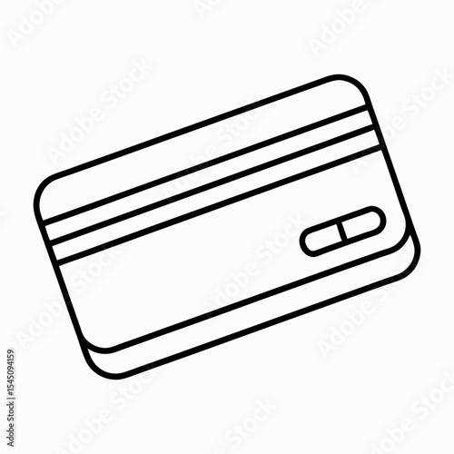 Vector Illustration of a Credit Card Icon Drawn in One Continuous Line – Minimalist Line Art