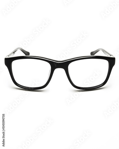 Classic black eyeglasses isolated on a white background