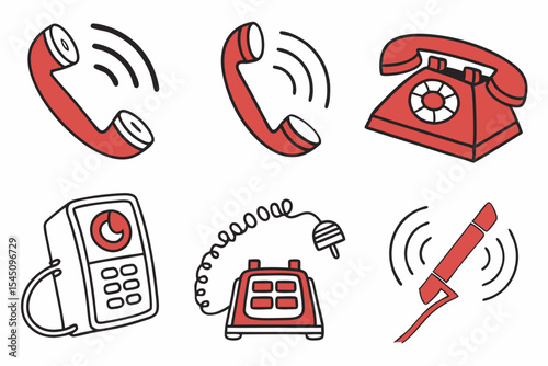set of phone icons