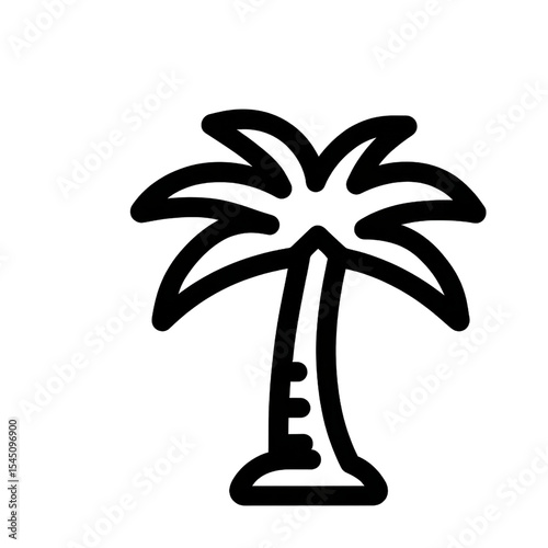 Palm tree silhouette vector illustration tropical beach summer vacation island graphic design element 100 on transparent background