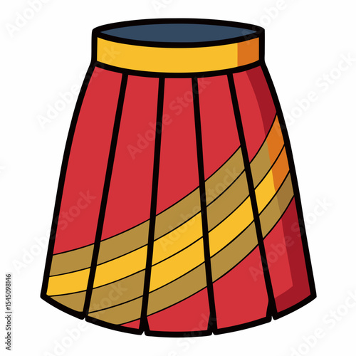 Flat Skirt Illustration – White Background