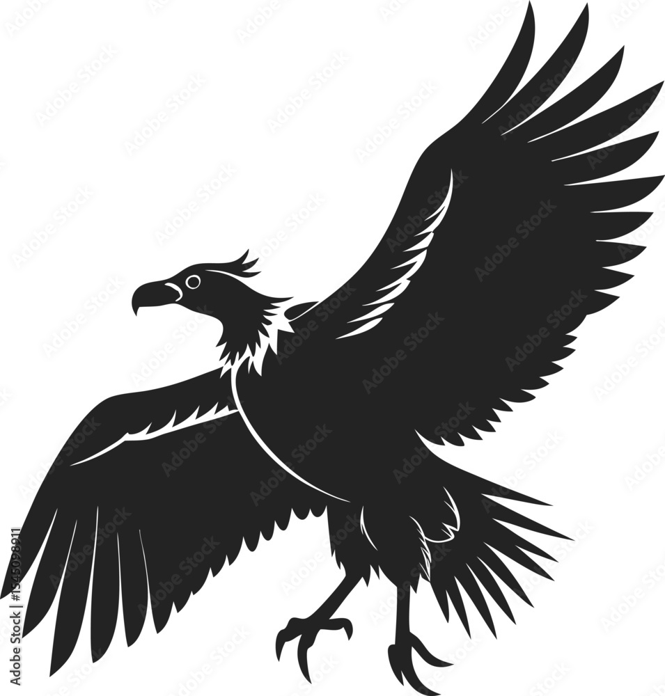 Obraz premium This collection of black and white images depicts illustrations of vultures, some shown perched, others in flight, and one with a more stylized or cartoonish appearance.