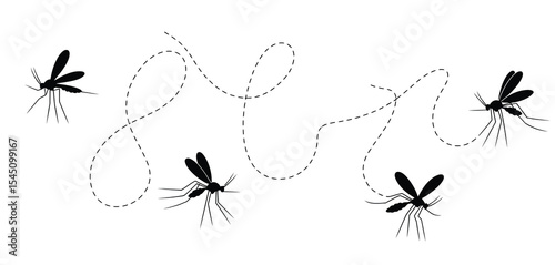 Four Mosquitoes Flying in a Patterned Flight Path