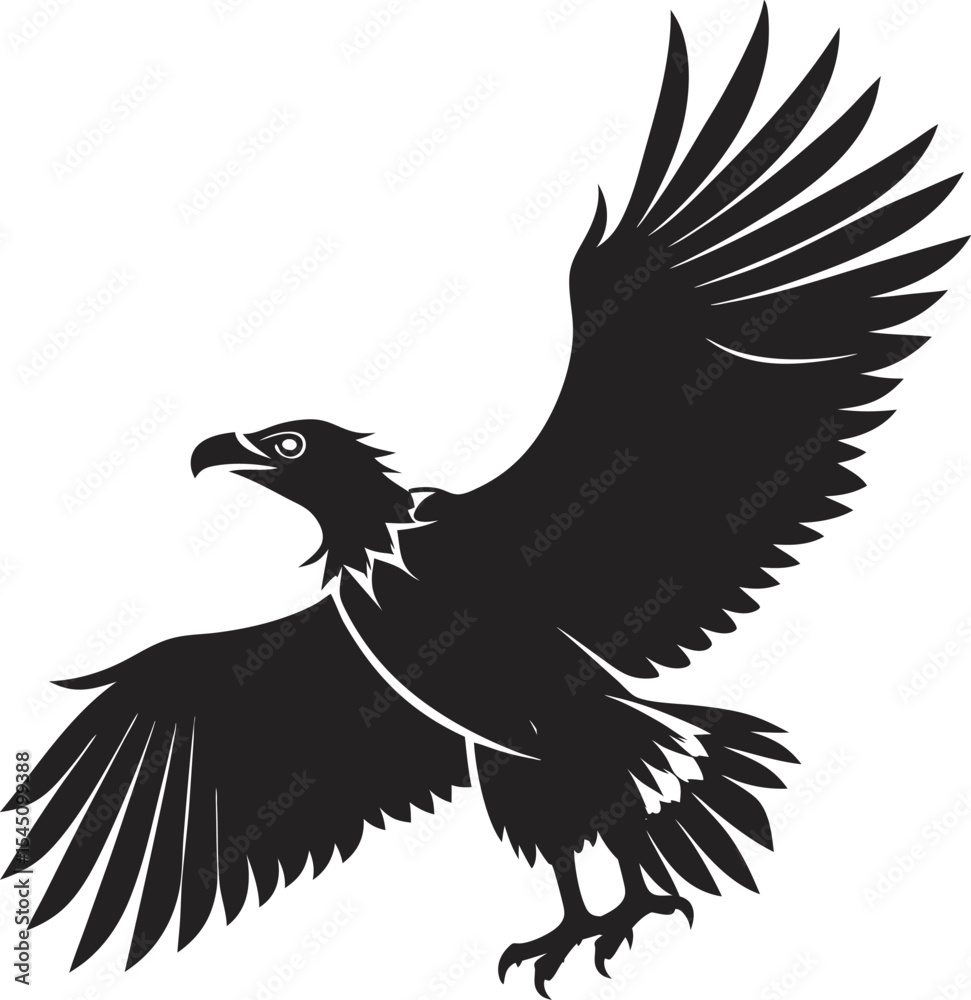 Obraz premium This collection of black and white images depicts illustrations of vultures, some shown perched, others in flight, and one with a more stylized or cartoonish appearance.
