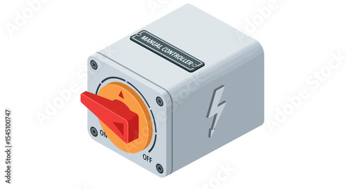 Isometric Illustration of an Industrial Power Switch