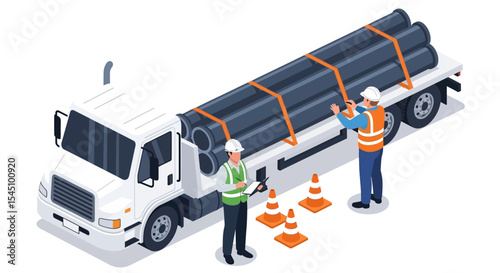 Industrial Pipe Delivery Transportation and Logistics for Construction Projects