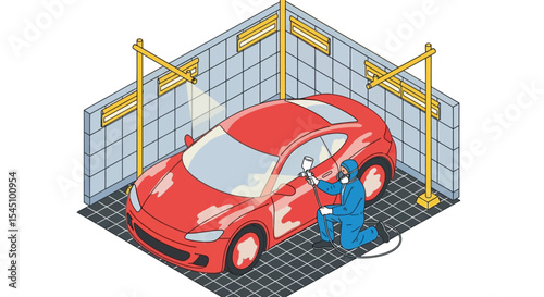 Professional Automotive Paint Spray Booth Car Repainting Process