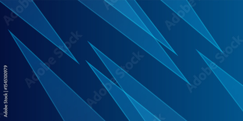 Abstract modern blue horizontal banner background with geometric diagonal overlay layer and glowing lines. Suit for banner, poster, cover, header, flyer, brochure, website, presentation.