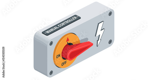 Isometric Illustration of Manual Power Controller Switch