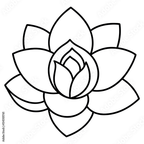 Vector Illustration of a Flower Icon Drawn in One Continuous Line – Minimalist Line Art