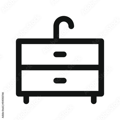 Washbasin cabinet UI icon, bathroom sink cabinet simple line user interface vector symbol