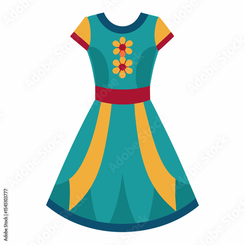 Trendy Woman's Dress Vector