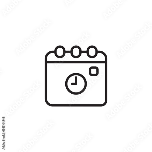 A simple line icon shows a calendar with a clock symbol inside, representing a scheduled appointment, a timed event, or a reminder related to specific hours.