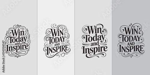 Motivational Typography Art Vector Set Uplifting Quote Designs for Posters and Apparel