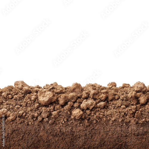Brown Soil Texture with Small Rocks and Earth Particles Ideal for Agricultural and Environmental Projects Transparent background or png
