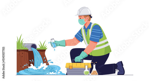 Water Quality Inspection Environmental Technician Testing Effluent