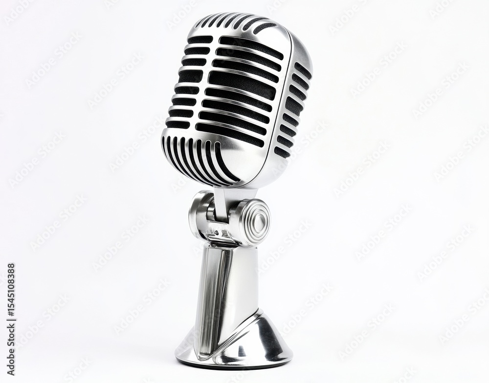 Fototapeta premium retro microphone isolated on white